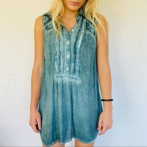 Free people mini lace tunic sleeveless dress